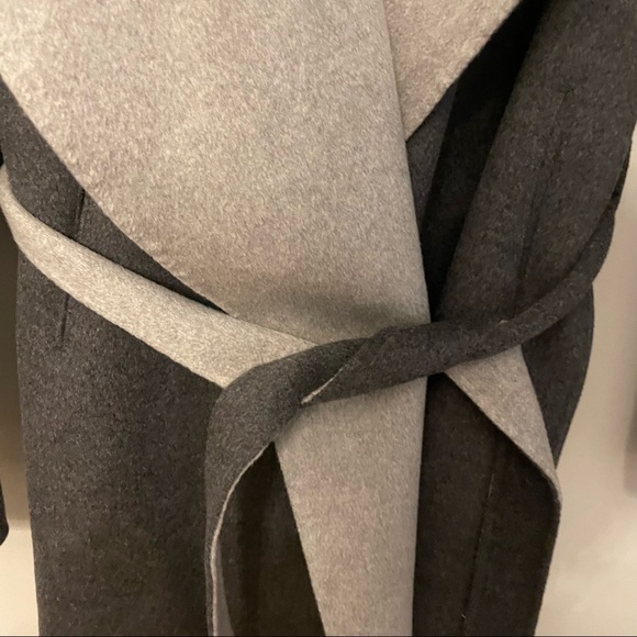 JOSEPH gray belted coat cashmere wool blend sz40 - Picture 4 of 10